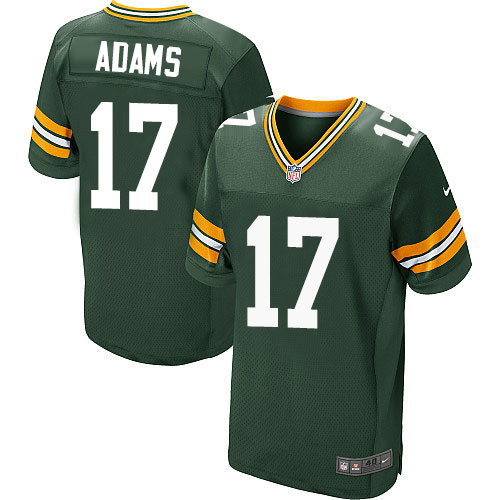 Men's Elite Davante Adams Nike Jersey Green Home - #17 NFL Green Bay Packers